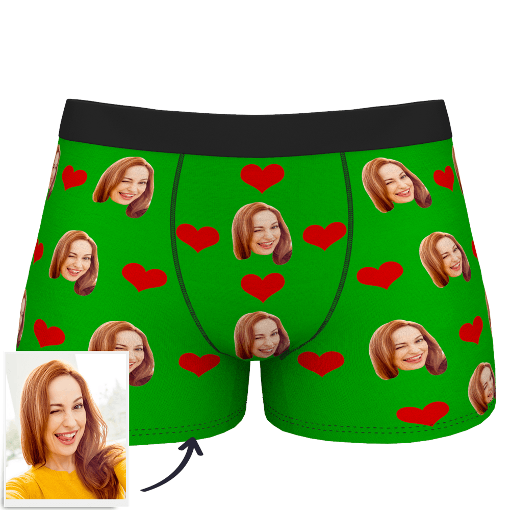 Custom Photo Boxer 'Heart Face Underwear - interactive' - PersonalisedandPretty.com