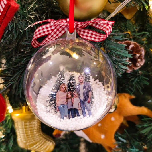 Custom Photo Christmas Ball Ornament Personalized 3D Ball Ornament for Christmas Tree - PersonalisedandPretty.com