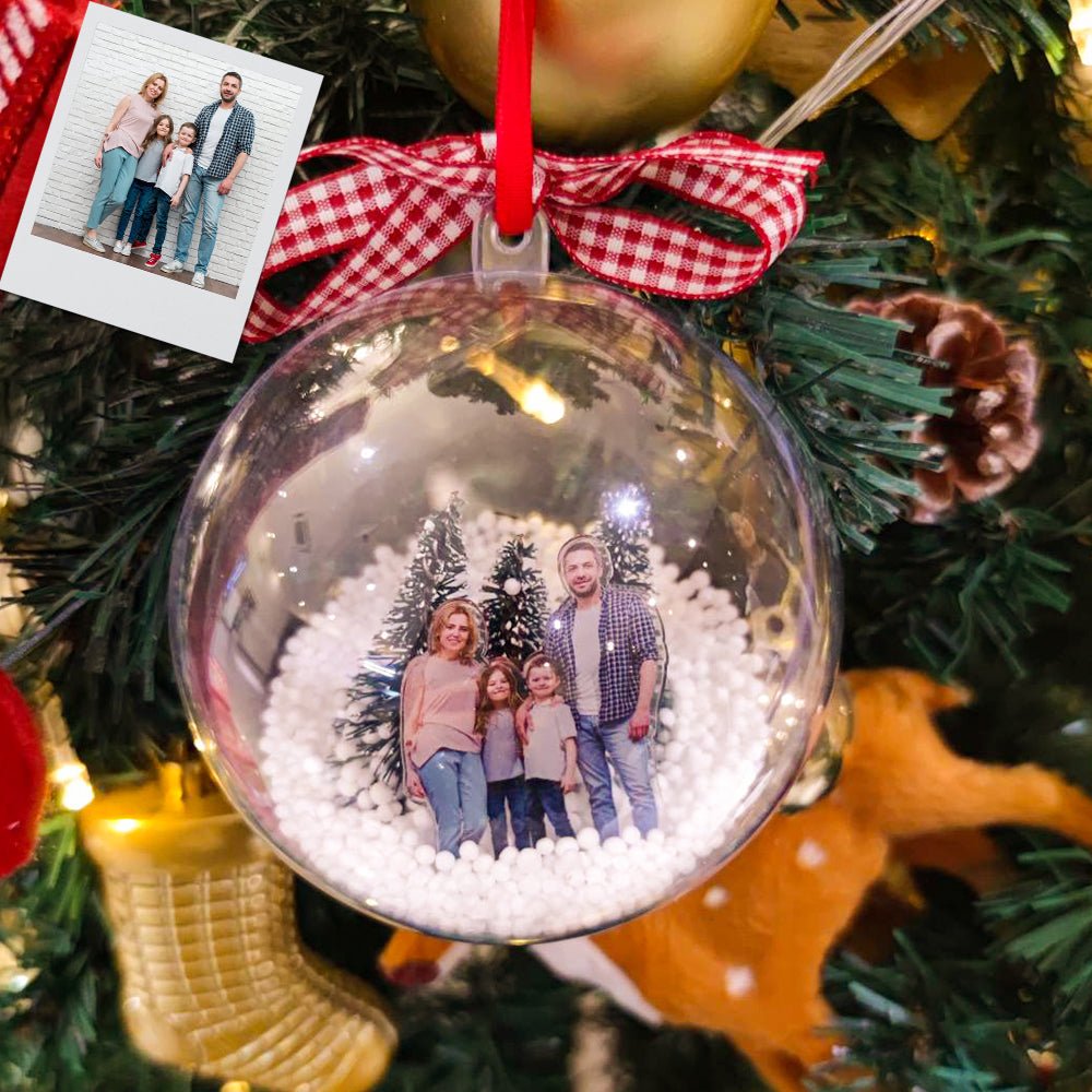 Custom Photo Christmas Ball Ornament Personalized 3D Ball Ornament for Christmas Tree - PersonalisedandPretty.com