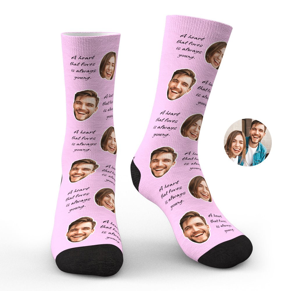 Custom Photo Face Socks Colorful Group Photo Gifts for Couple - PersonalisedandPretty.com