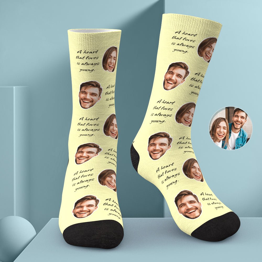 Custom Photo Face Socks Colorful Group Photo Gifts for Couple - PersonalisedandPretty.com