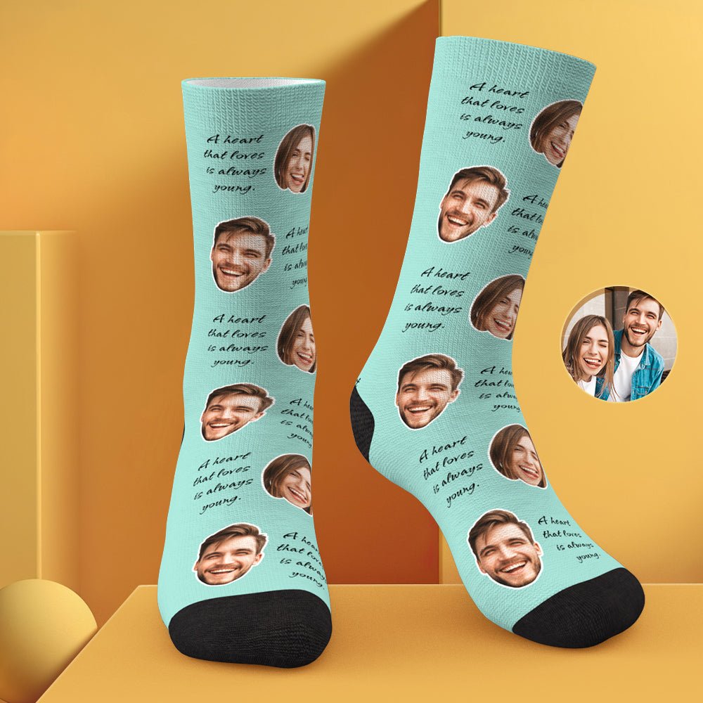 Custom Photo Face Socks Colorful Group Photo Gifts for Couple - PersonalisedandPretty.com