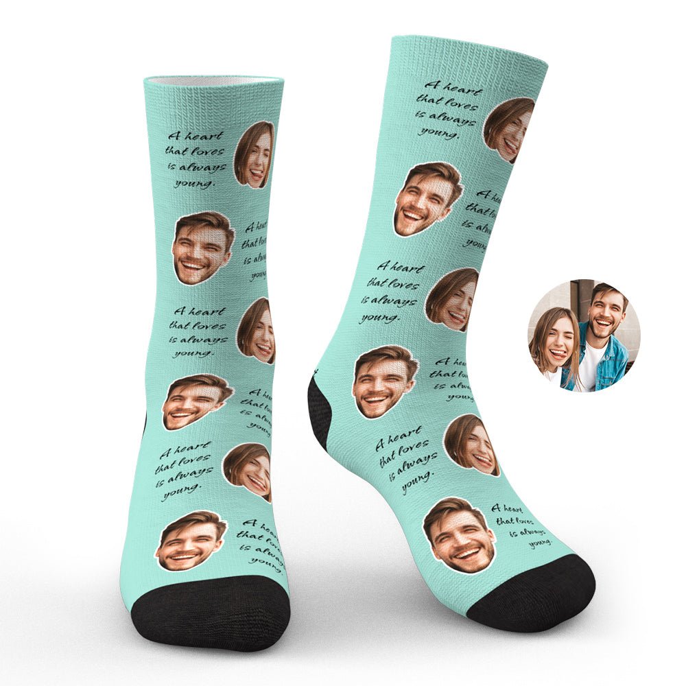 Custom Photo Face Socks Colorful Group Photo Gifts for Couple - PersonalisedandPretty.com