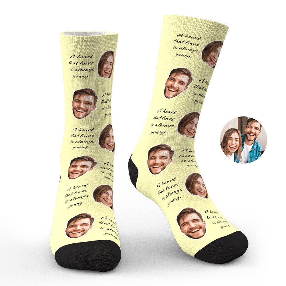 Custom Photo Face Socks Colorful Group Photo Gifts for Couple - PersonalisedandPretty.com