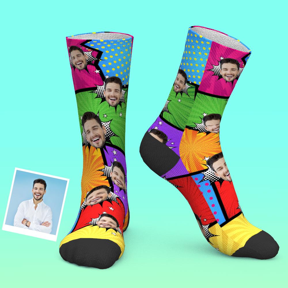 Custom Photo Funny Comics Socks - PersonalisedandPretty.com