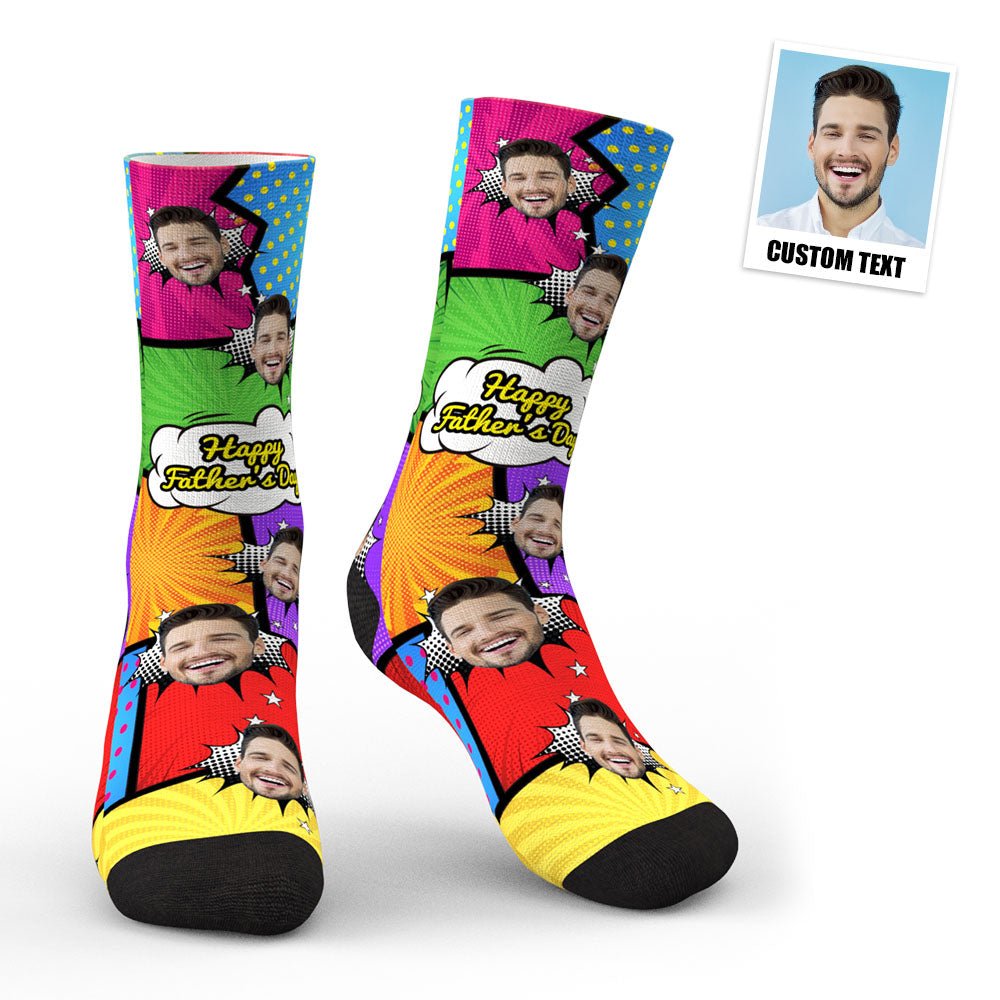 Custom Photo Funny Comics Socks - PersonalisedandPretty.com