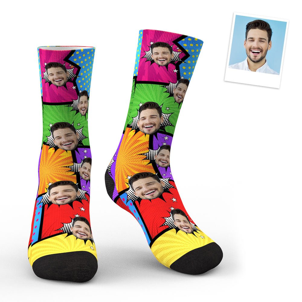 Custom Photo Funny Comics Socks - PersonalisedandPretty.com