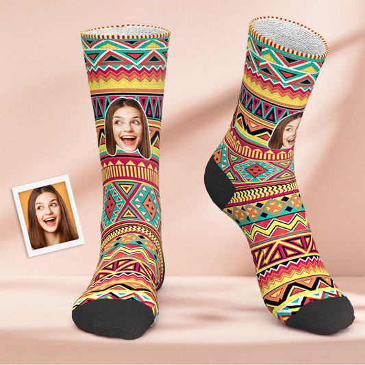 Custom Photo Socks Bohemian Style Comfortable - PersonalisedandPretty.com