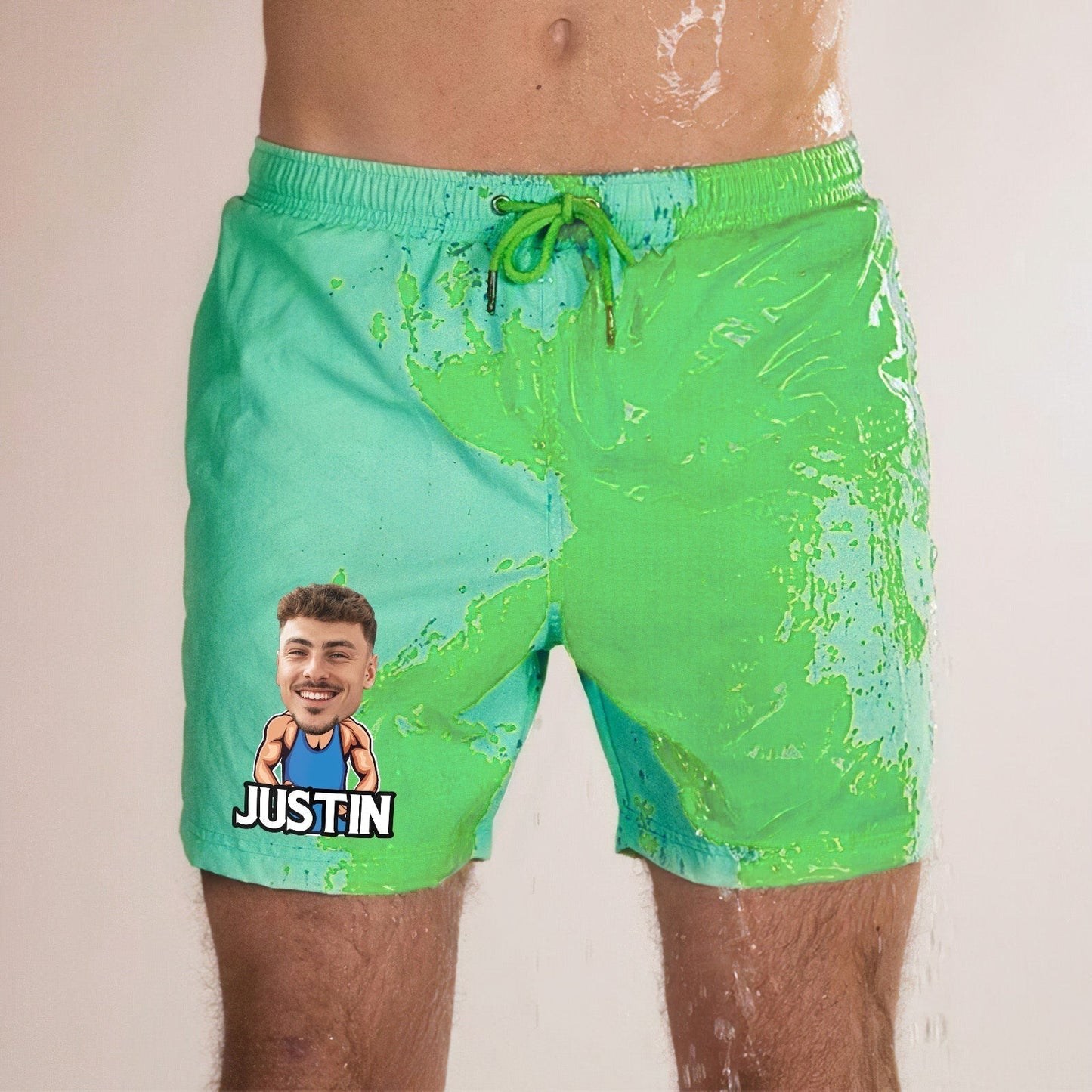 Custom Photo Upload Beach Shorts - Colour Change Design - PersonalisedandPretty.com