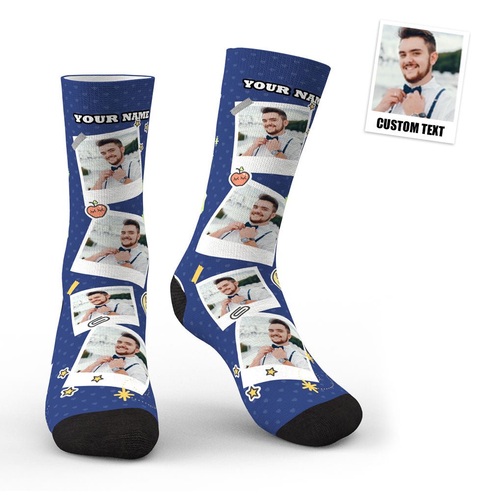 Custom Sticky Note Photo Socks - PersonalisedandPretty.com