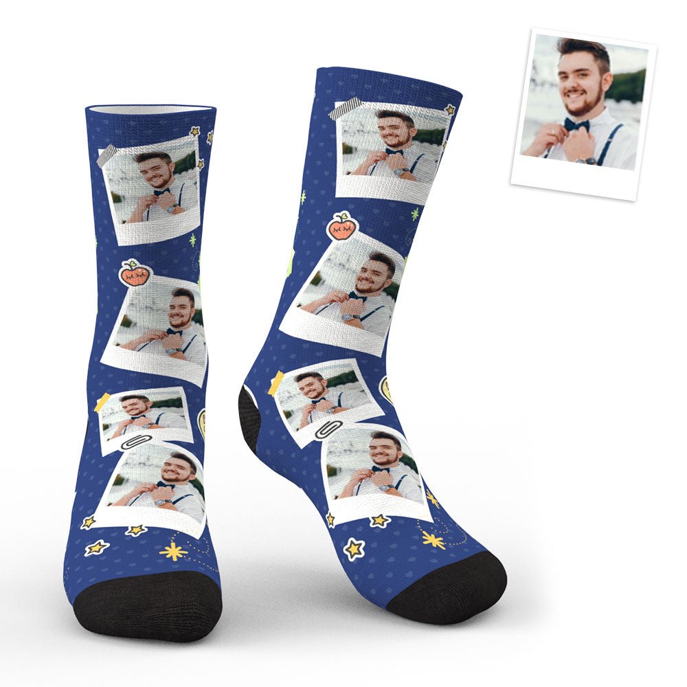 Custom Sticky Note Photo Socks - PersonalisedandPretty.com