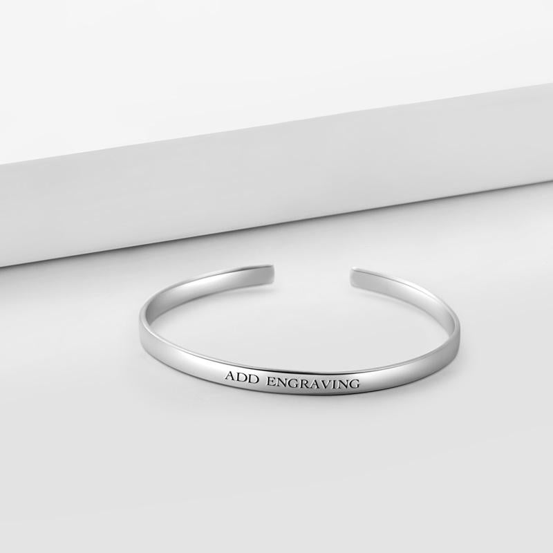 www.personalisedandpretty.com - personalised engraved bangle - silver 