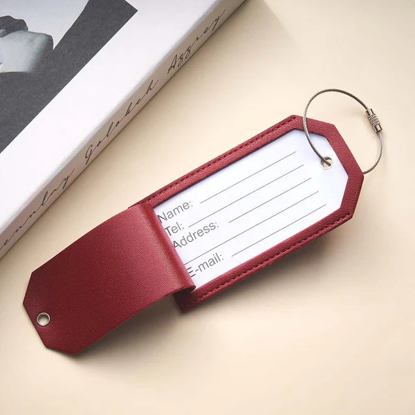 Personlised leather luggage tag - www.personalisedandpretty.com