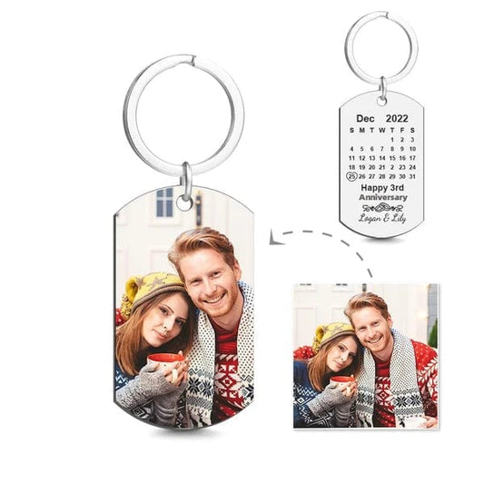 Personalised Calendar Engraved Tag Key Chain - PersonalisedandPretty.com