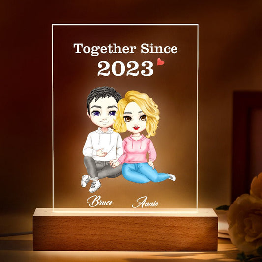 Personalised Cartoon Couple Gifts Plaque or Night Light - PersonalisedandPretty.com