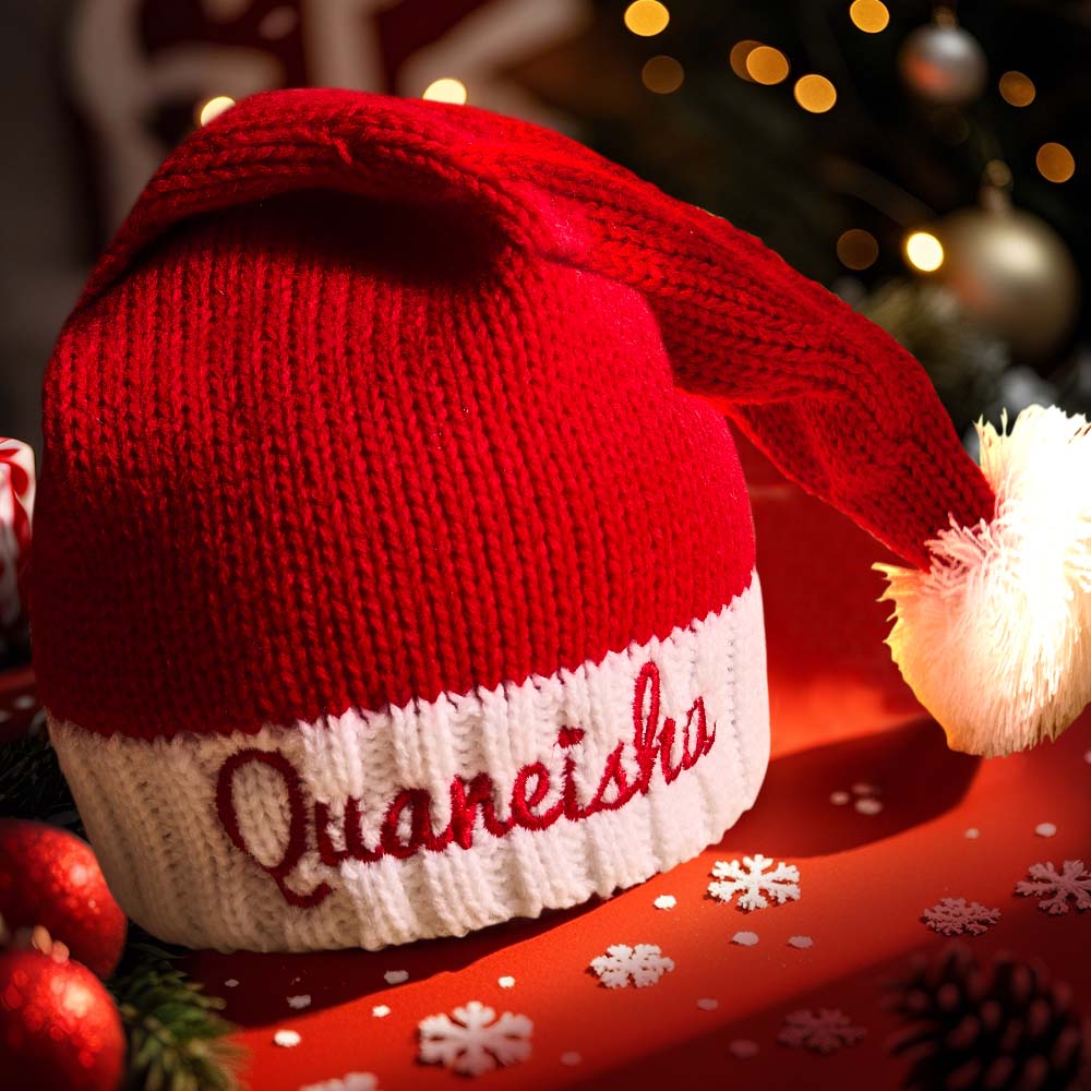 Personalised Christmas Hat Embroidered Name Santa Hat Christmas Gift for Family - PersonalisedandPretty.com