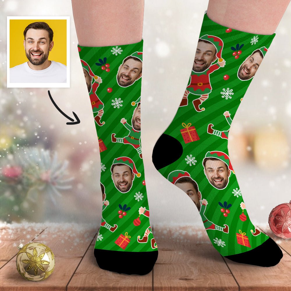 Personalised Christmas socks with photo upload - PersonalisedandPretty.com