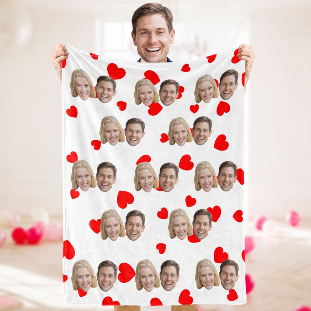 Personalised Custom Photo Heart Blanket - PersonalisedandPretty.com