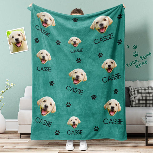 Personalised Dog Face Blanket - PersonalisedandPretty.com