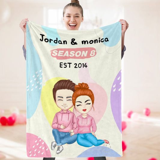 Personalised Name Fleece Blanket for Couple - PersonalisedandPretty.com