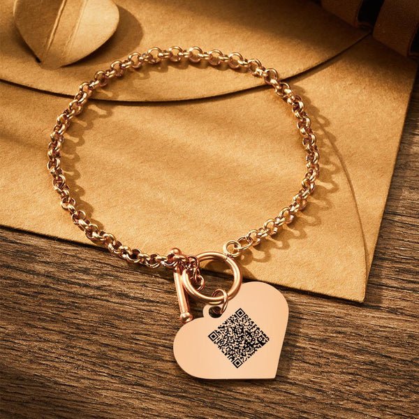 Personalised Photo Bracelet with Heart Pendant - PersonalisedandPretty.com