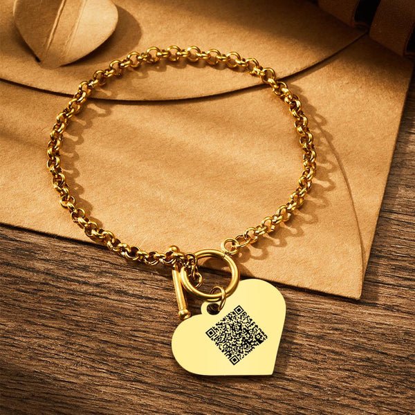 Personalised Photo Bracelet with Heart Pendant - PersonalisedandPretty.com