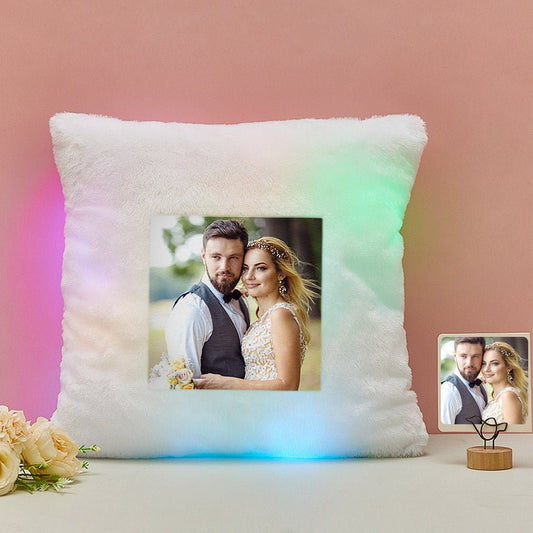 Personalised Photo LED Pillow Colorful Light - PersonalisedandPretty.com