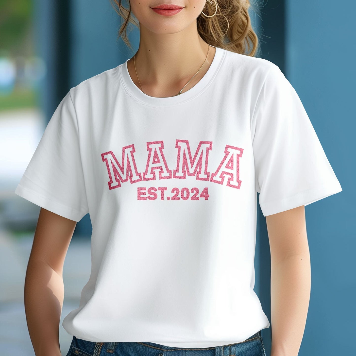 Personalised Print Mama T-shirt EST 2024 - PersonalisedandPretty.com